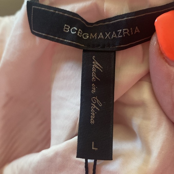 🆕BCBGMAXAZRIA Pinstriped Asymmetric Skirt In Lipstick Red. Size Large.NWT - Picture 4 of 10